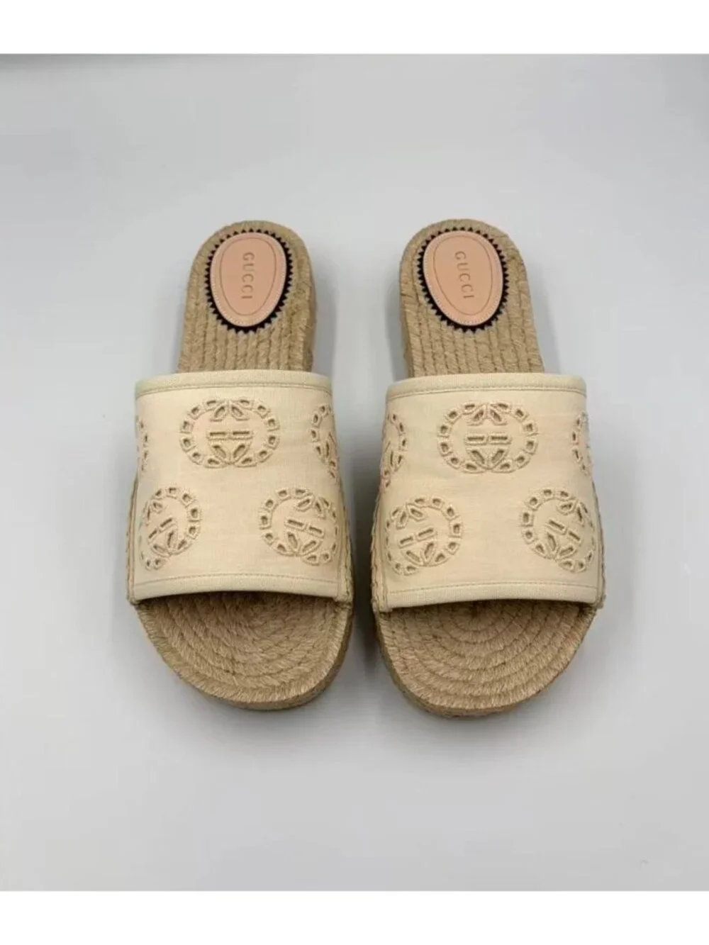 Gucci Women’s Damita Interlocking G Espadrille  Sandals Ivory EU39.5 77178